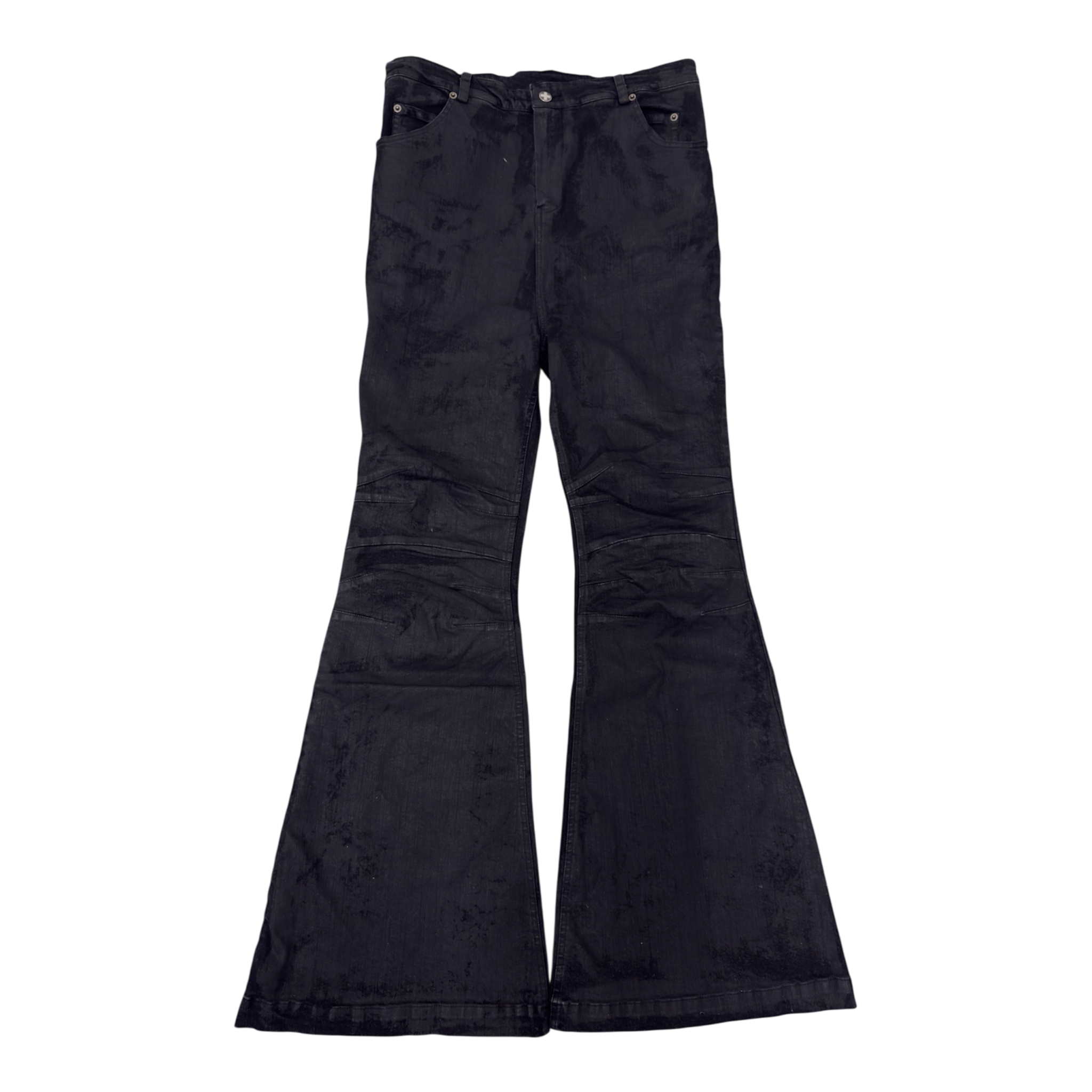 bolan似black waxed flare denim opium BOLAN WAXED JEANS – REMAGE 